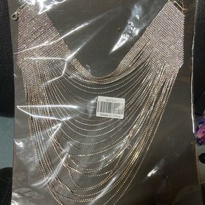 Rhinestone layered necklace and jewelry belt bundle 11 pieces